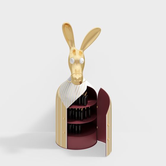 Charming Rabbit Cabinet 3D model for Unique Designs