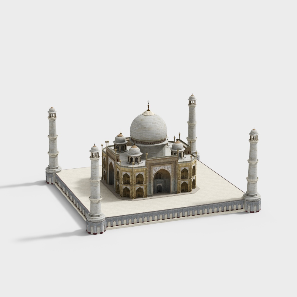 Taj Mahal 3D Model - Low Polygon, High Detail
