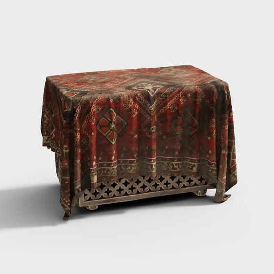 Vintage Carpet Table 3D model