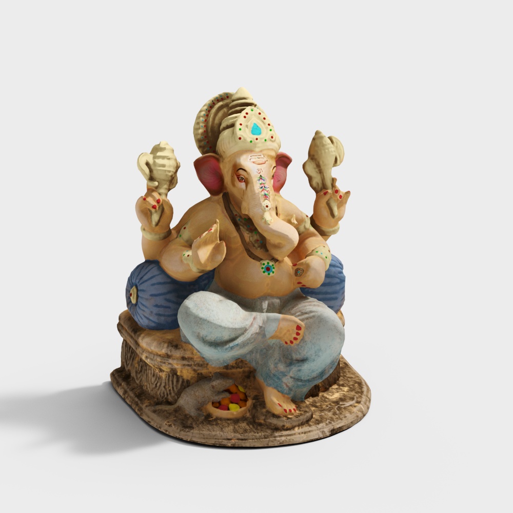 Stunning Ganesha 3D model - Low Poly High Detail