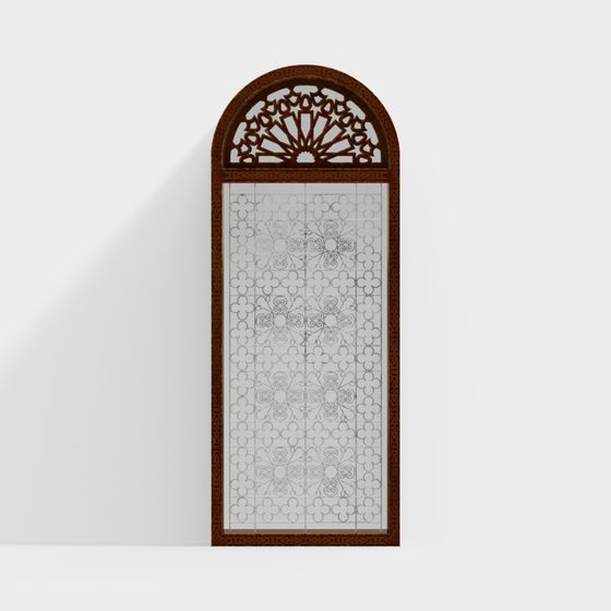 Arched Window with Intricate Patterns 3D model