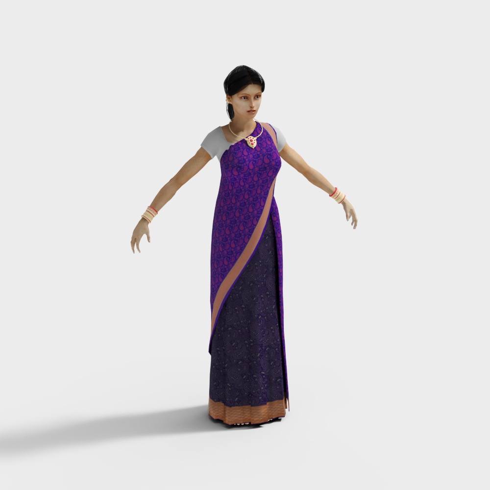 Stunning Indian Traditional Attire 3D Model