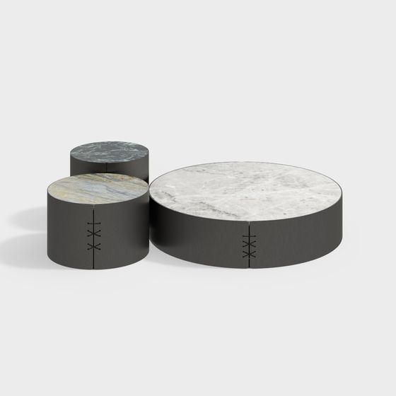 Cylindrical Marble Tabletop 3D model