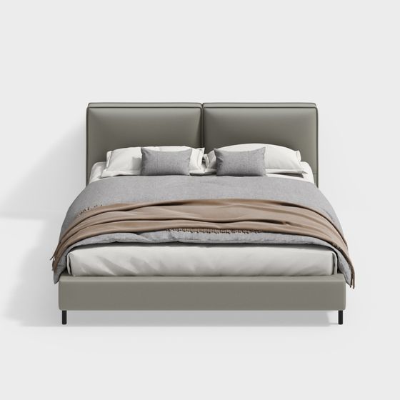 MF-3518 Soft Bed 3D Model in Green
