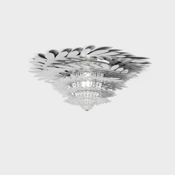 Crystal Flower Ring Chandelier 3D model