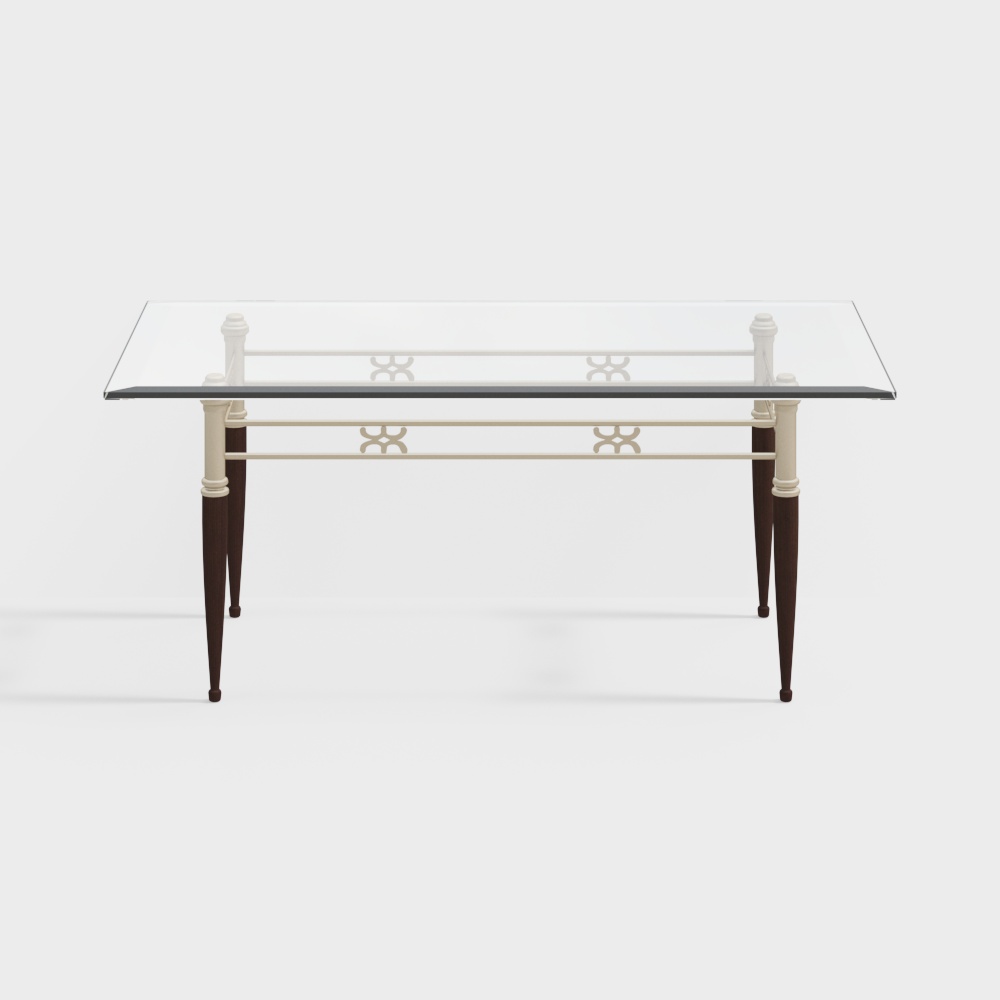 French glass dining table