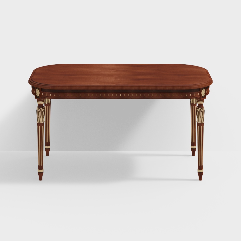 Elegant Dining Table and Chairs 3D Model