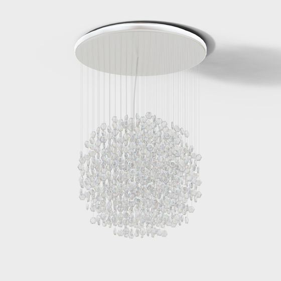 Stylish Low-Polygon Chandelier 3D model for Modern Spaces
