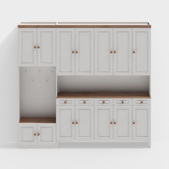 Stylish Low-Poly Storage Cabinet 3D model