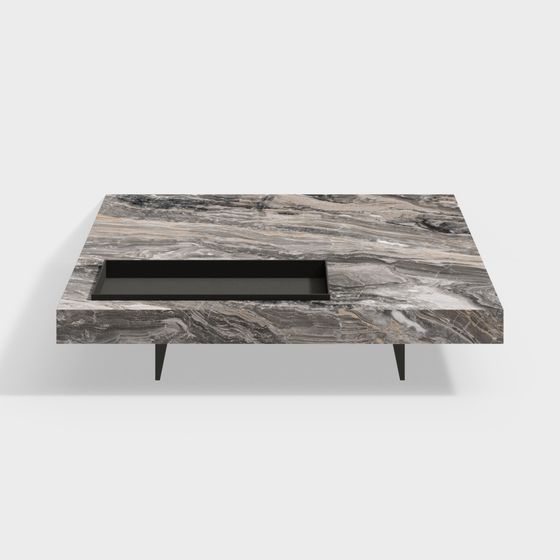 Elegant Marble Style Coffee Table 3D model