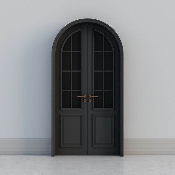 Elegant Arched Double Door 3D model