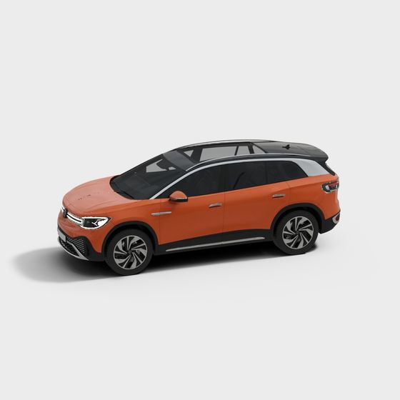 Vibrant Orange SUV 3D model