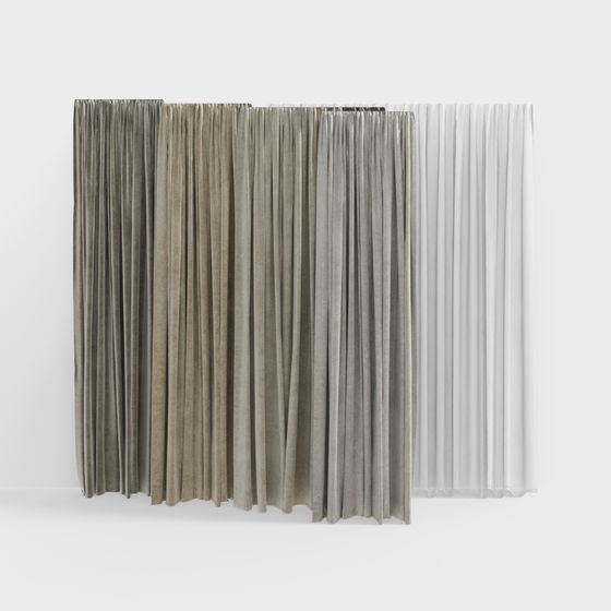 Elegant 3D Curtain Model for Creative Spaces