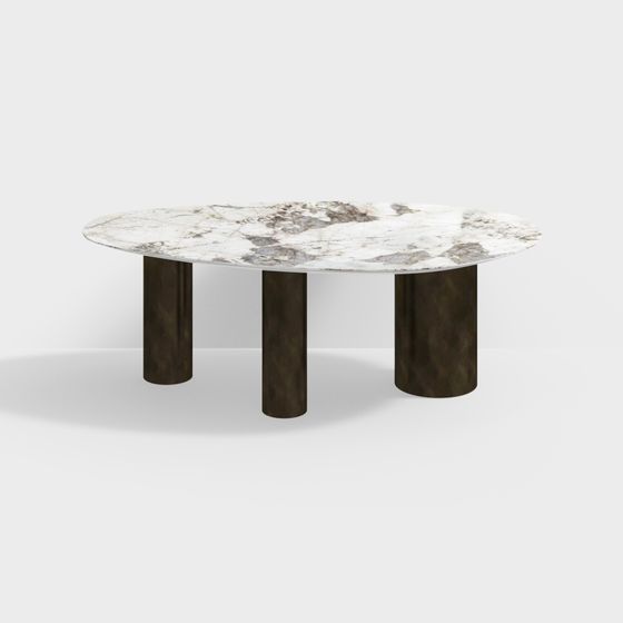 Elegant Low-Poly Round Table 3D model