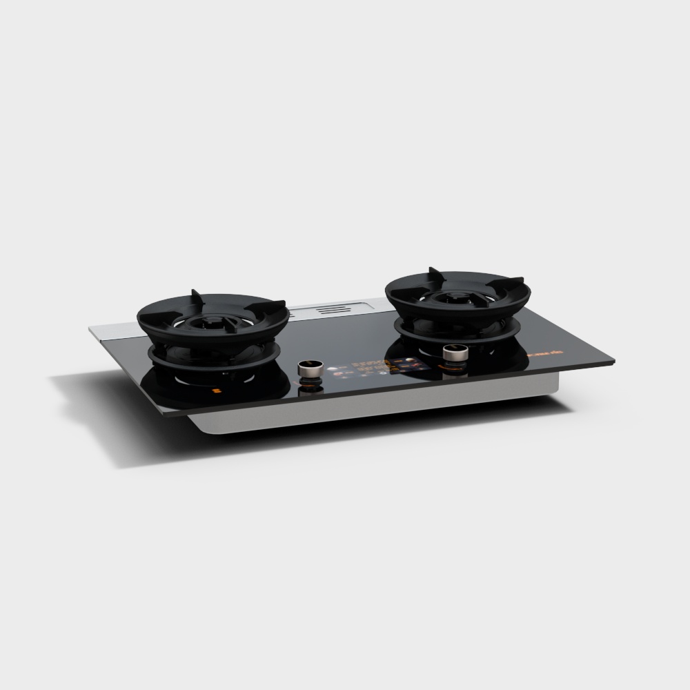 Stylish Dual Burner Gas Stove 3D model