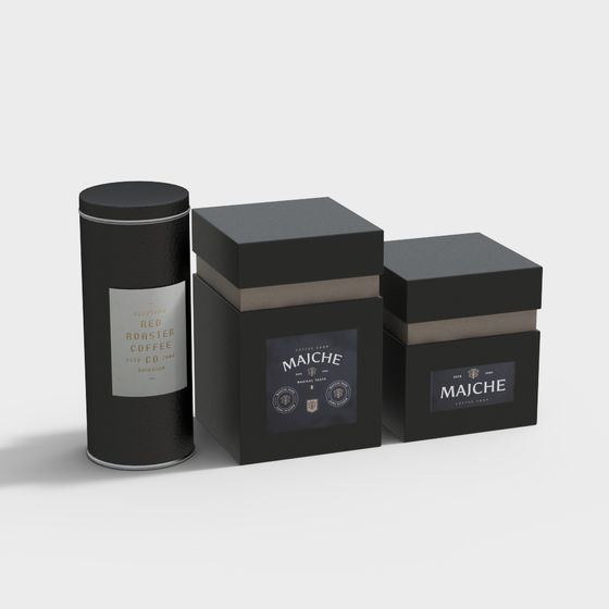 Elegant Low-Poly Packaging Box 3D Model Set