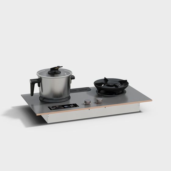 Stylish Low-Poly Gas Stove 3D Model