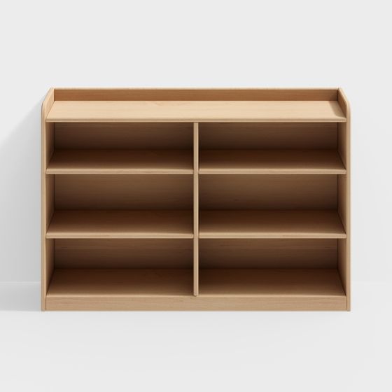 Modern Minimalist Low-Poly Bookshelf 3D model