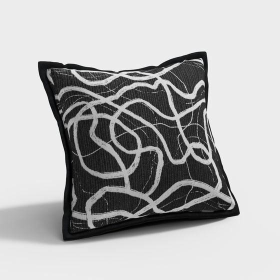 Abstract Art Style Pillow 3D model