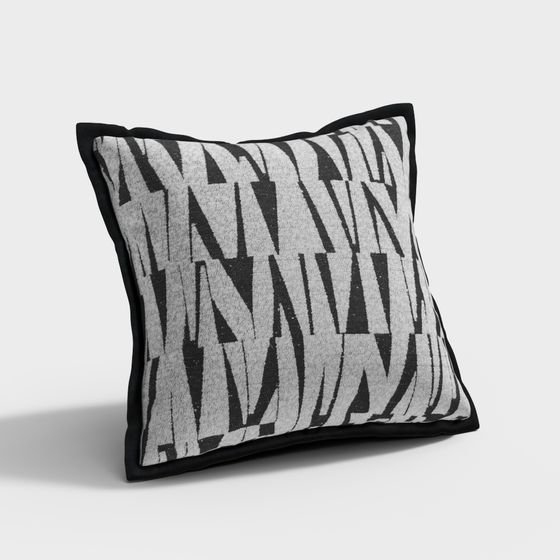 Abstract Art Style Cushion 3D Model