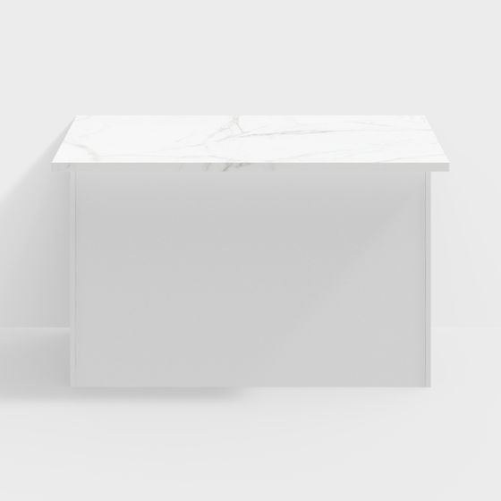 White Kitchen Island 3D Model – Subtraction One