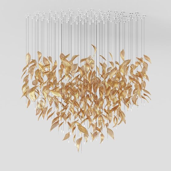 Dance of Leaves 3D Model Chandelier for Modern Spaces