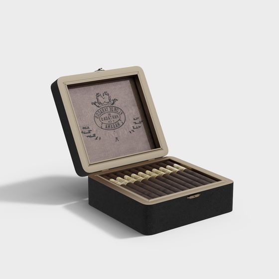 Elegant Vintage Cigar Box 3D model