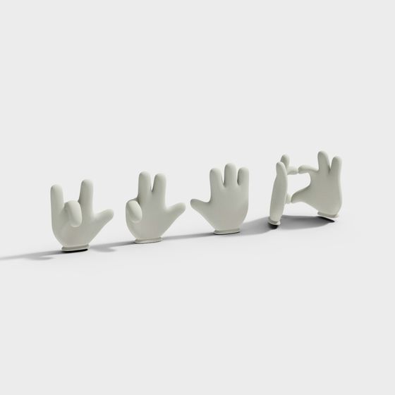 Unique Hand Gesture 3D Model Collection