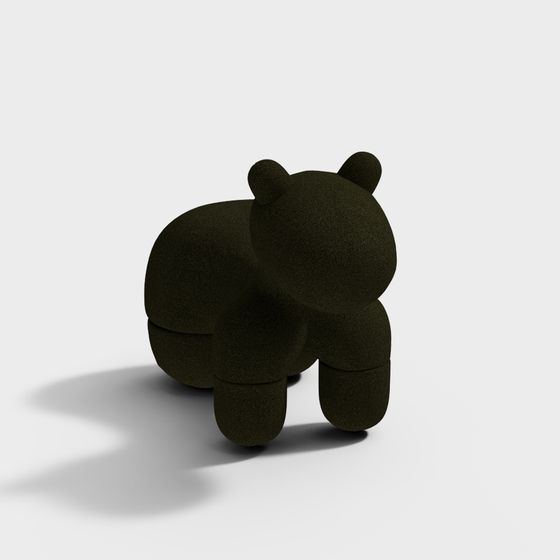 Low-Poly Cute Bear Toy 3D model