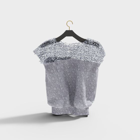 Stylish Low-Poly Lace Top 3D model for Creative Projects