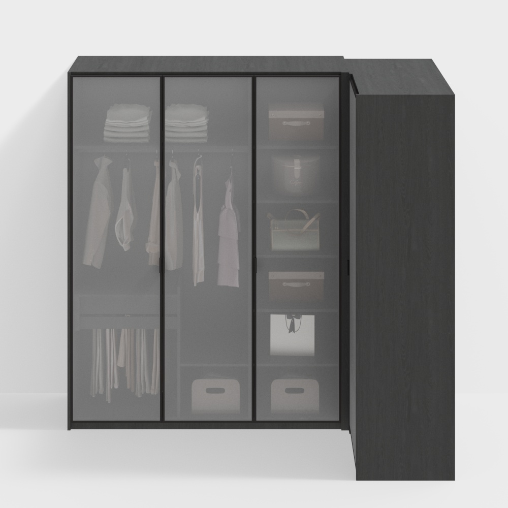 Master Bedroom Wardrobe 2 Closed with Clothes