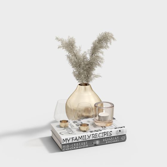 Charming Family Dining Table Arrangement 3D model