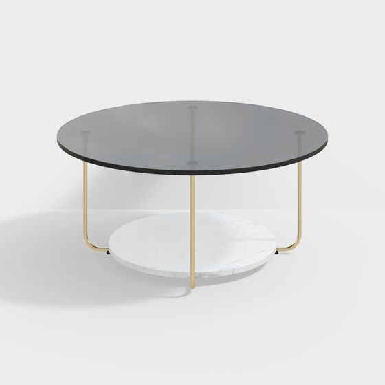 Elegant Low-Poly Round Table 3D model for Modern Spaces