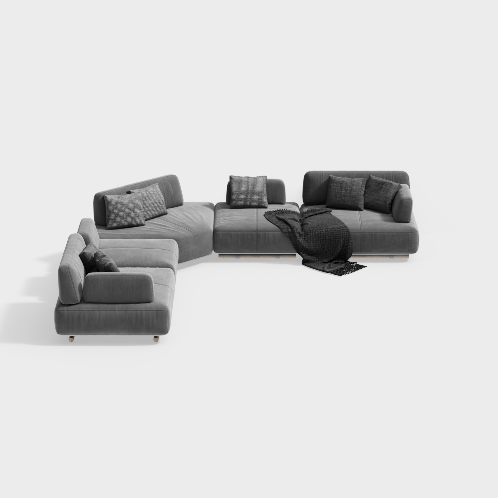 Natuzzi Italia Cava Sectional upholstered sofa