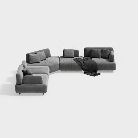 Stylish 3D Sofa Model for Modern Interiors