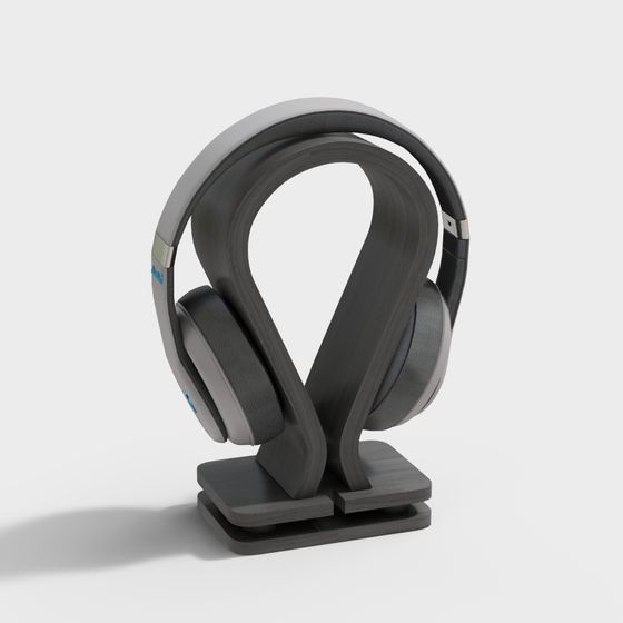 Sleek Gray Headphone 3D Model for Creative Projects