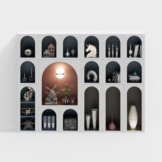 Arched Display Cabinet 3D model