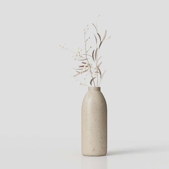 Elegant Low-Polygon Flower Vase 3D Model