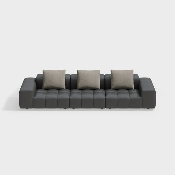 Chic Low-Poly Sofa 3D model for Contemporary Homes