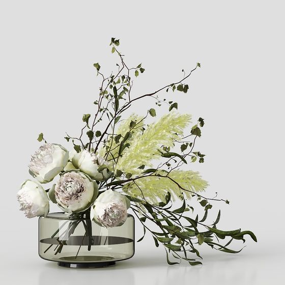 Natural Elegance in Glass Vase 3D model