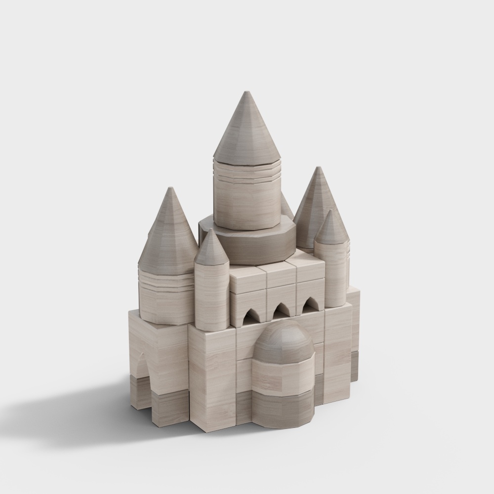 Low-Poly Castle 3D Model with High Detail