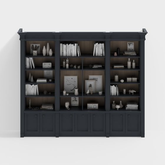 Elegantly Crafted Bookshelf 3D model for Modern Spaces