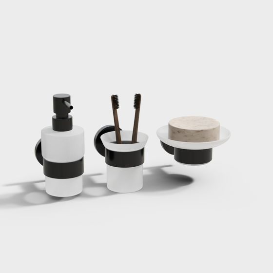 Minimalist Bathroom Accessories 3D model