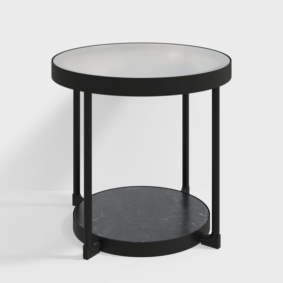 Elegant Low-Poly Round Table 3D model
