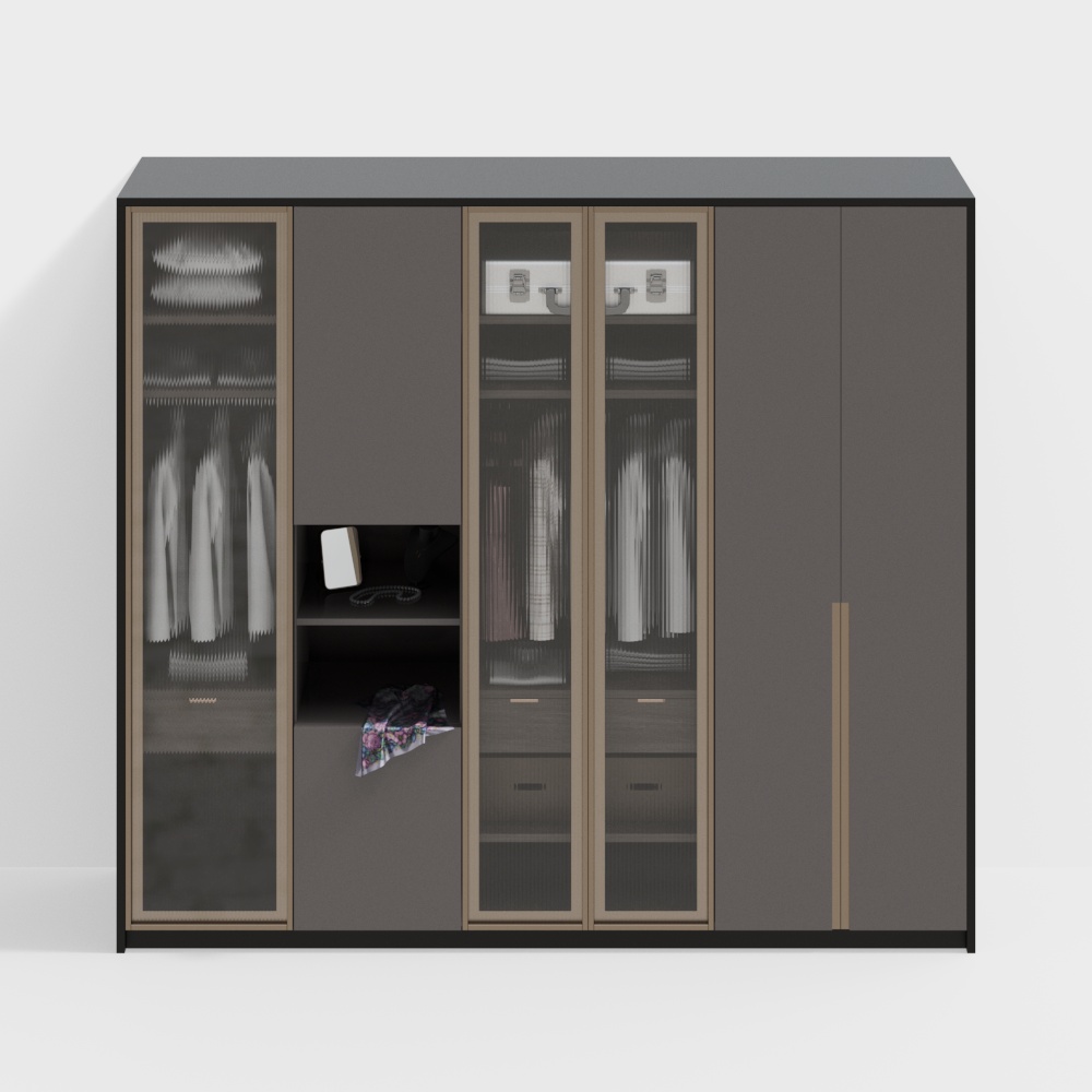 Elegant Low Poly Wardrobe 3D model for Modern Interiors