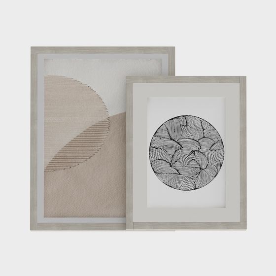 Abstract Frame 3D Model for Modern Art Design