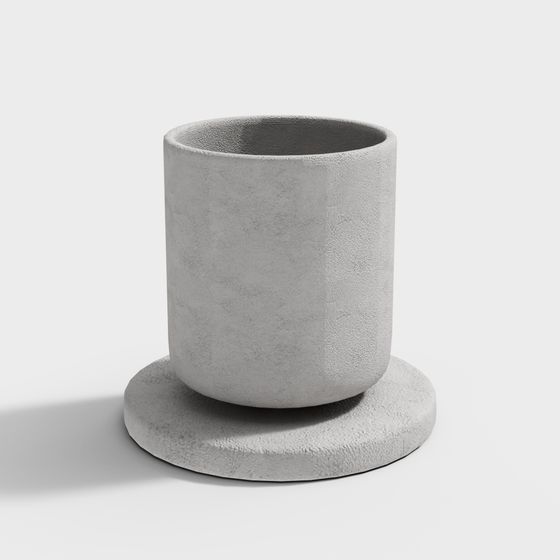 Minimalist Concrete Planter 3D model
