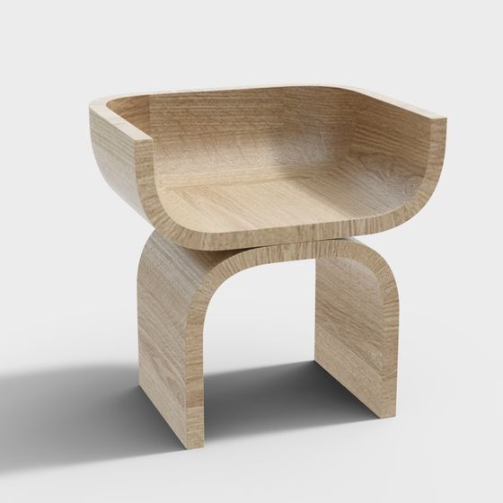 Elegant Wooden Bench 3D model for Contemporary Spaces