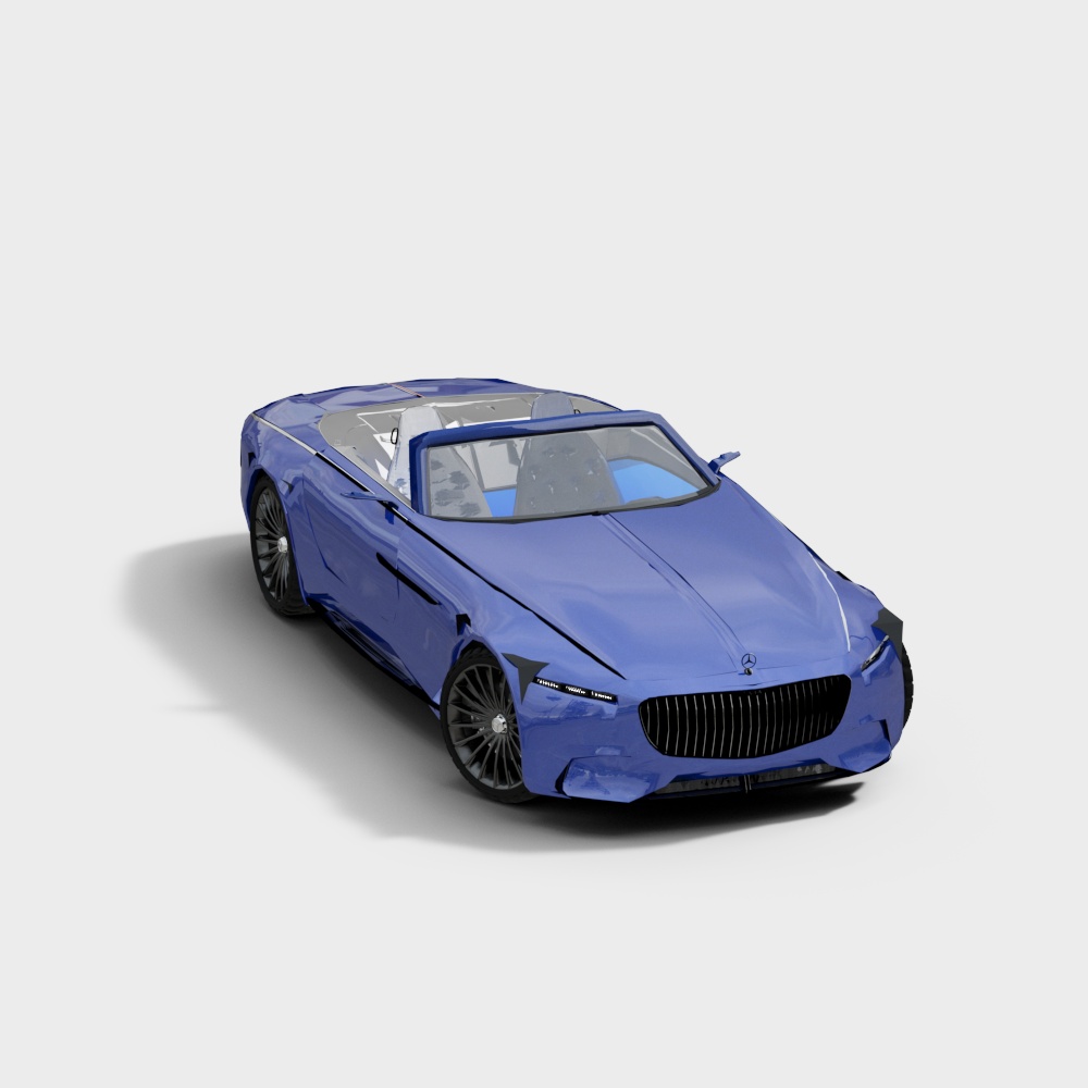 Sleek Blue Sports Car 3D model