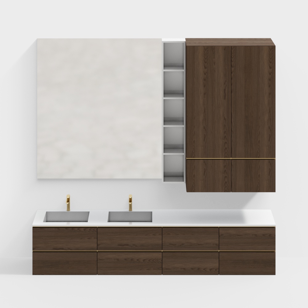 Modern Minimalist Bathroom Vanity 3D model